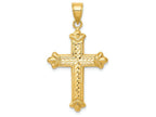 FJC Finejewelers 14k Yellow Gold Reversible Bright Cut Cross Charm