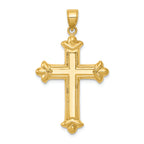 FJC Finejewelers 14k Yellow Gold Reversible Bright Cut Cross Charm