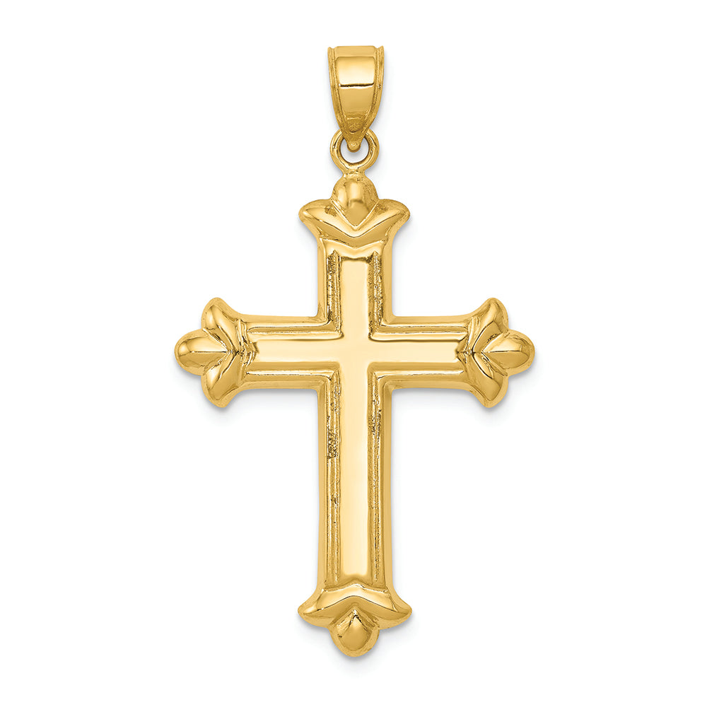 FJC Finejewelers 14k Yellow Gold Reversible Bright Cut Cross Charm