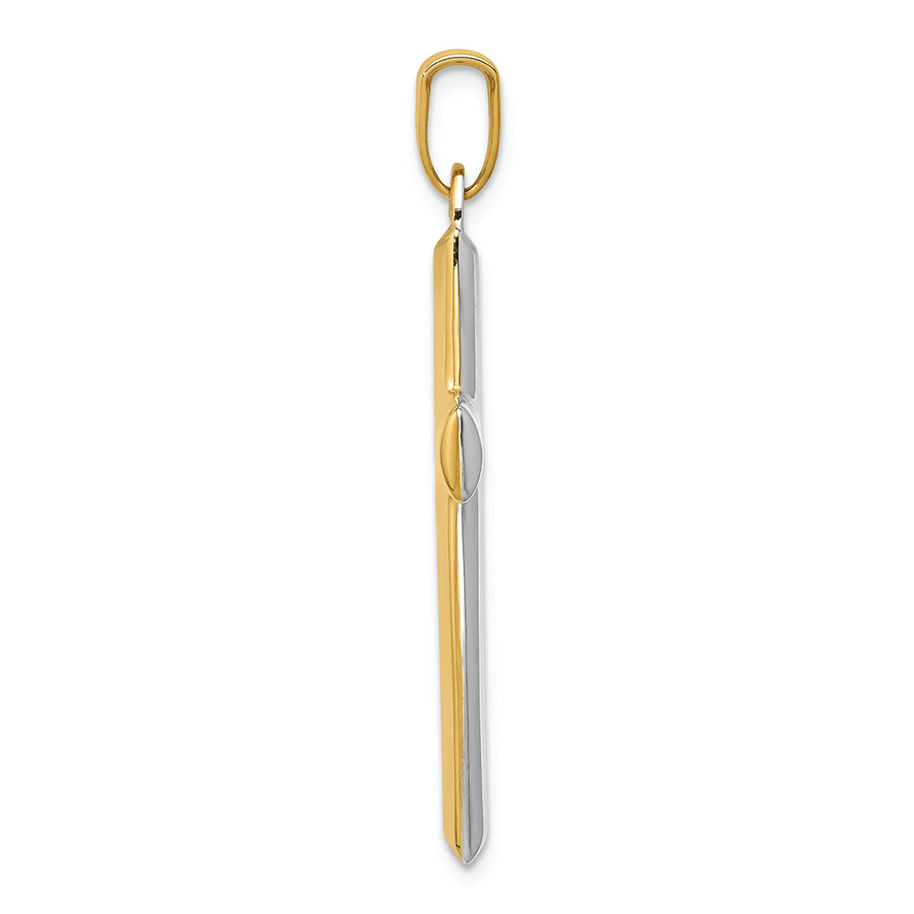 FJC Finejewelers 14k with with Rhodium Reversible Cross Charm