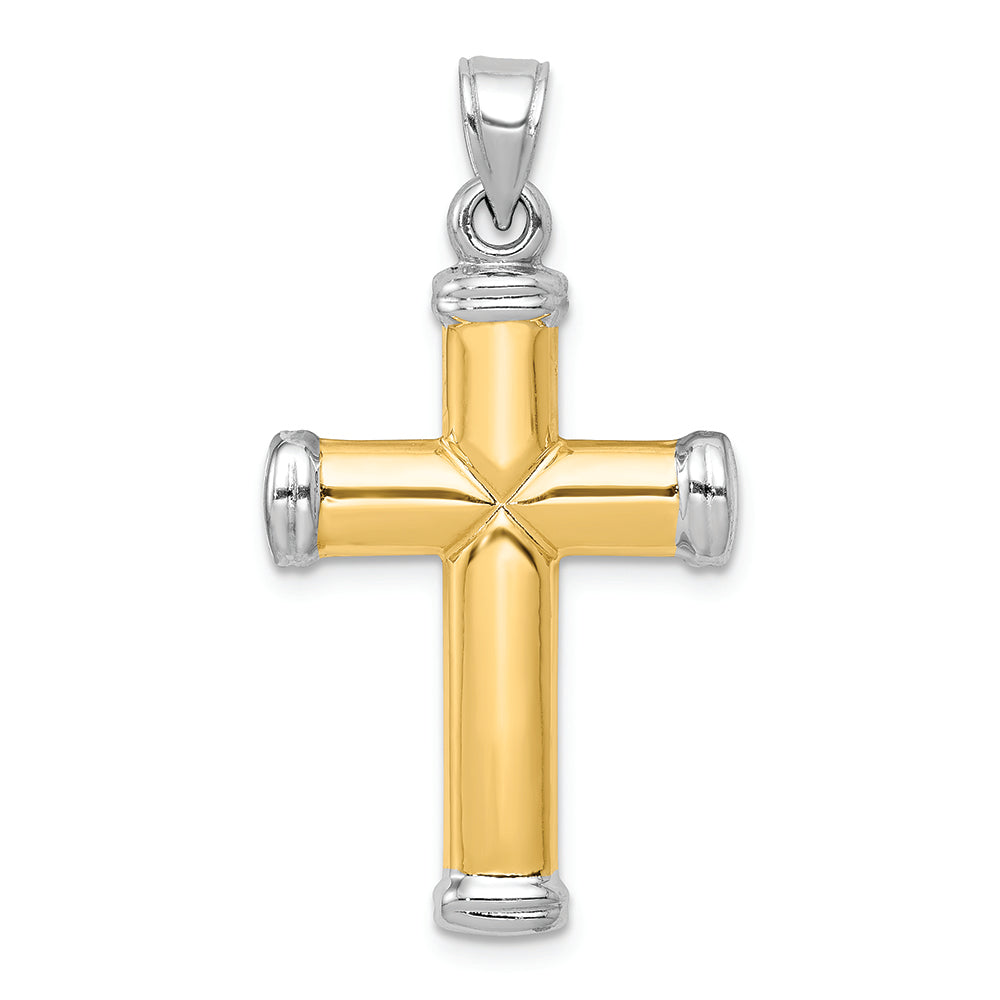 FJC Finejewelers 14k Yellow Gold with with Rhodium Reversible Cross Charm