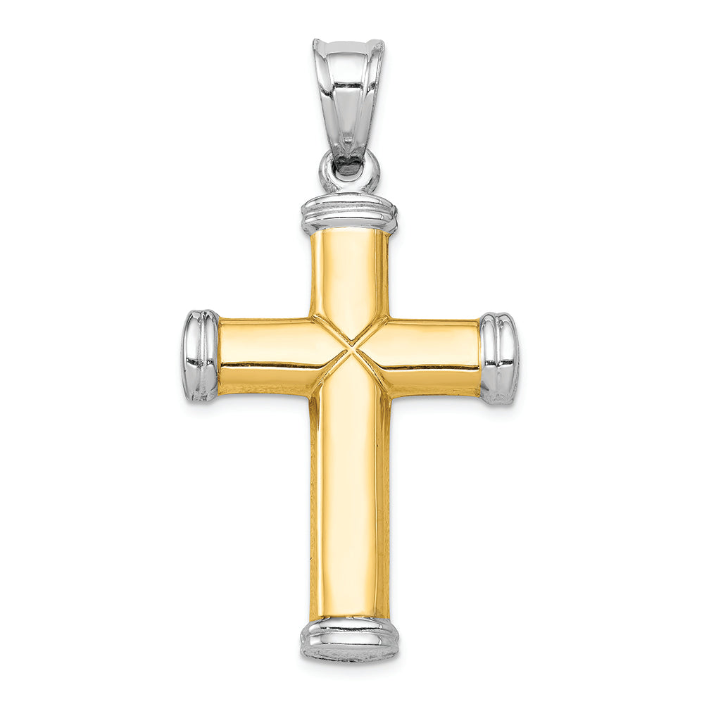 FJC Finejewelers 14k Two-tone Gold with Rhodium Reversible Cross Charm