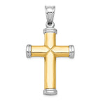 FJC Finejewelers 14k Two-tone Gold with Rhodium Reversible Cross Charm