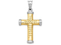 FJC Finejewelers 14k Two-tone Gold with Rhodium Reversible Cross Charm