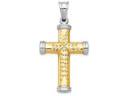 FJC Finejewelers 14k Two-tone Gold with Rhodium Reversible Cross Charm