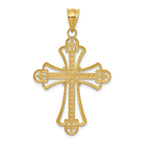 FJC Finejewelers 14k Yellow Gold with with Rhodium Budded Cross Charm