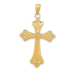 FJC Finejewelers 14k Yellow Gold with with Rhodium Textured Cross Charm