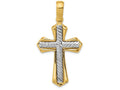 FJC Finejewelers 14k Two-tone Gold Solid Cross Charm