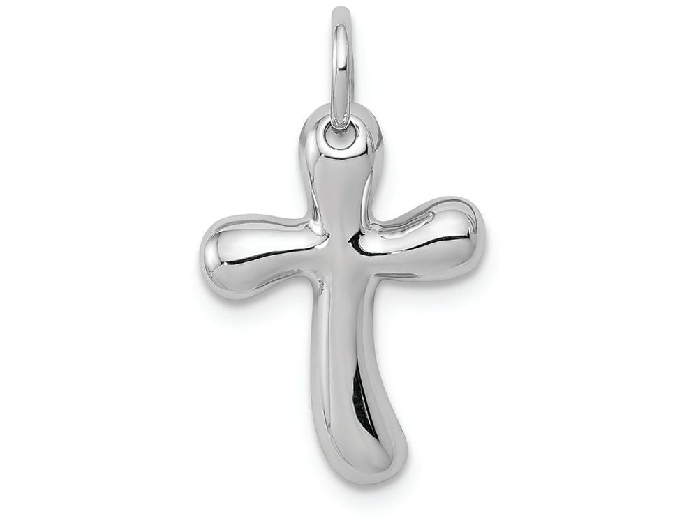 FJC Finejewelers 14k White Gold Small Freeform Cross Charm