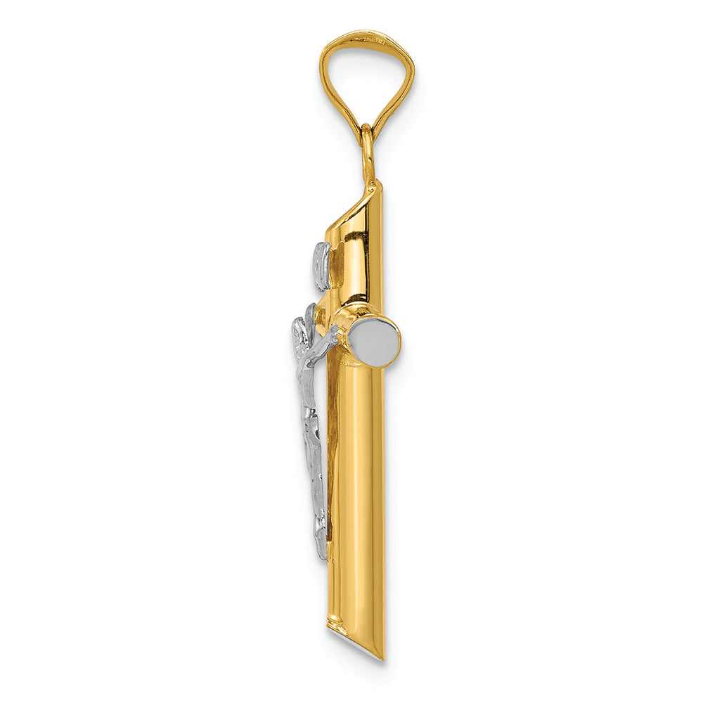 FJC Finejewelers 14k Two-tone Gold with Rhodium Inri Crucifix Charm