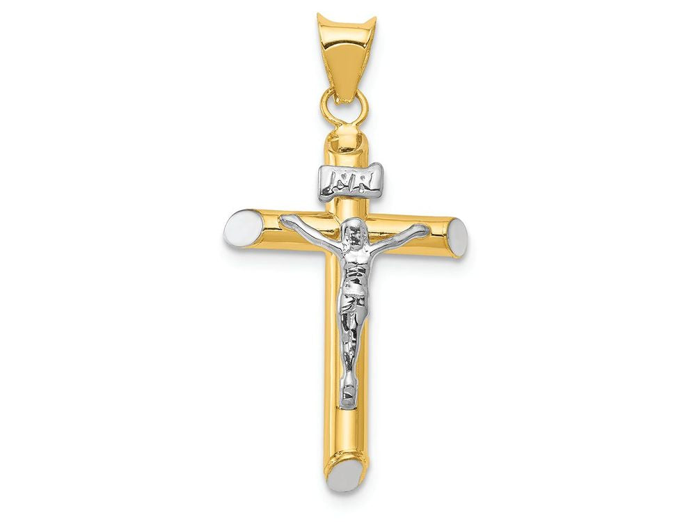 FJC Finejewelers 14k Two-tone Gold with Rhodium Inri Crucifix Charm