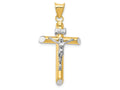 FJC Finejewelers 14k Two-tone Gold with Rhodium Inri Crucifix Charm