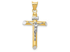 FJC Finejewelers 14k Two-tone Gold with Rhodium Inri Crucifix Charm