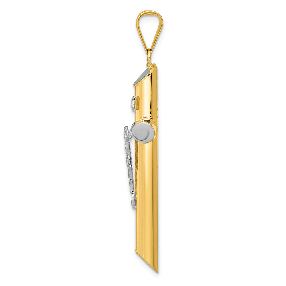 FJC Finejewelers 14k Two-tone Gold with Rhodium Inri Crucifix Charm