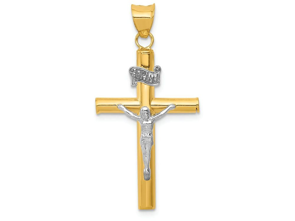 FJC Finejewelers 14k Two-tone Gold Inri Crucifix Charm