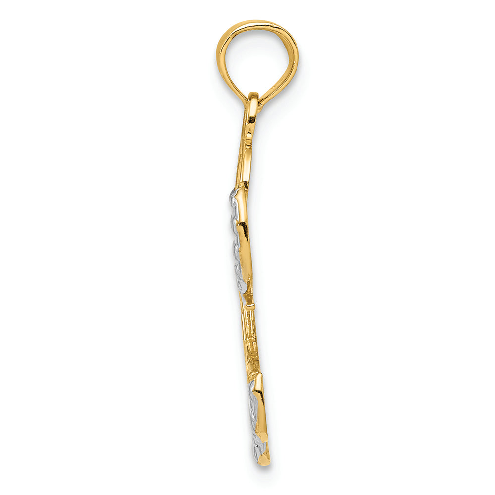 FJC Finejewelers 14k Yellow Gold with with Rhodium Love Angel Charm