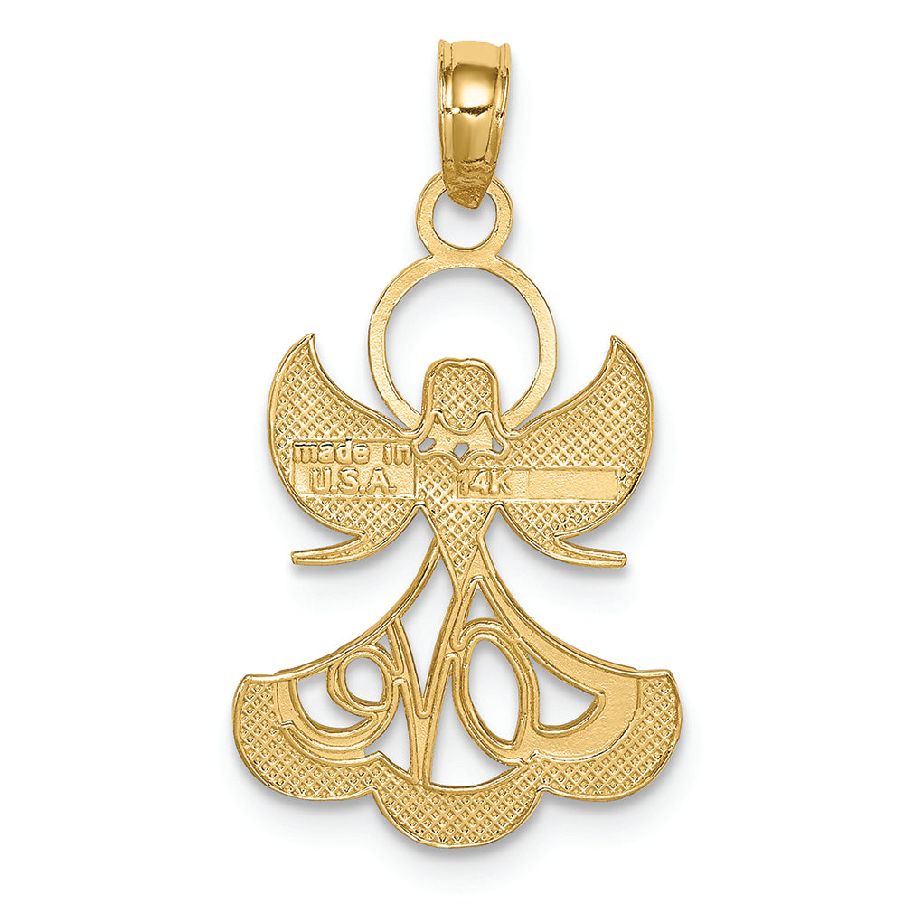 FJC Finejewelers 14k Yellow Gold with with Rhodium Love Angel Charm