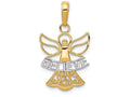 FJC Finejewelers 14k Yellow Gold with with Rhodium Believe Angel Charm