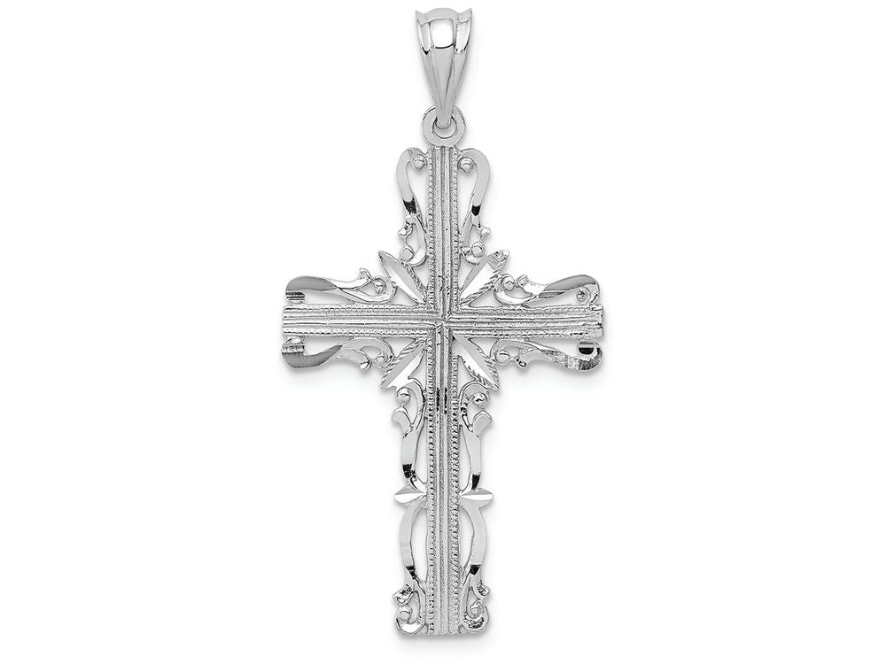 FJC Finejewelers 14k White Gold Latin Cross Charm