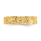 FJC Finejewelers 14k Yellow Gold Flower Scroll Toe Ring 5mm Wide