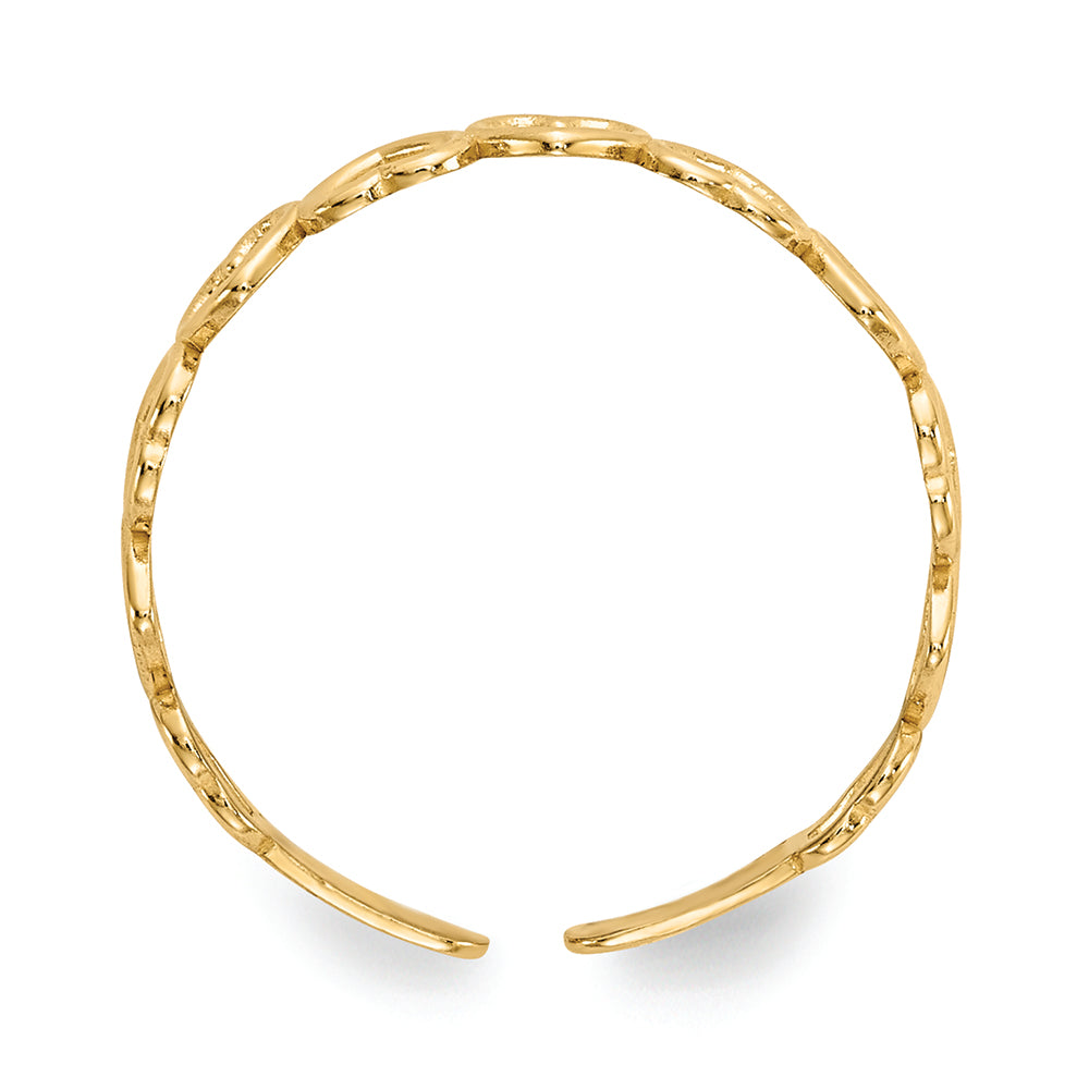 FJC Finejewelers 14k Yellow Gold Open Hearts Toe Ring 4mm