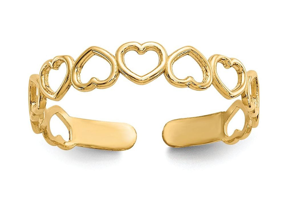 FJC Finejewelers 14k Yellow Gold Open Hearts Toe Ring 4mm