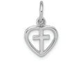 FJC Finejewelers 14k White Gold Cross In Heart Charm