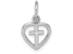 FJC Finejewelers 14k White Gold Cross In Heart Charm