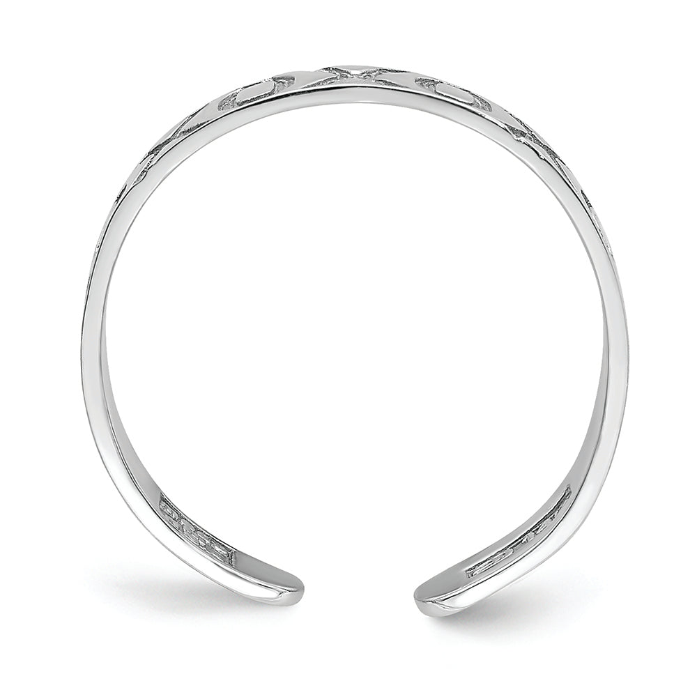 FJC Finejewelers 14k White Gold Adjustable XO Pattern Polished Toe Ring