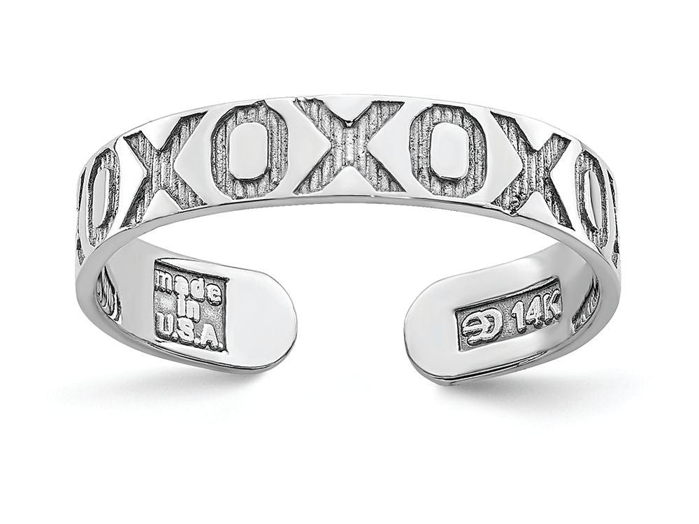 FJC Finejewelers 14k White Gold Adjustable XO Pattern Polished Toe Ring