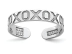 FJC Finejewelers 14k White Gold Adjustable XO Pattern Polished Toe Ring