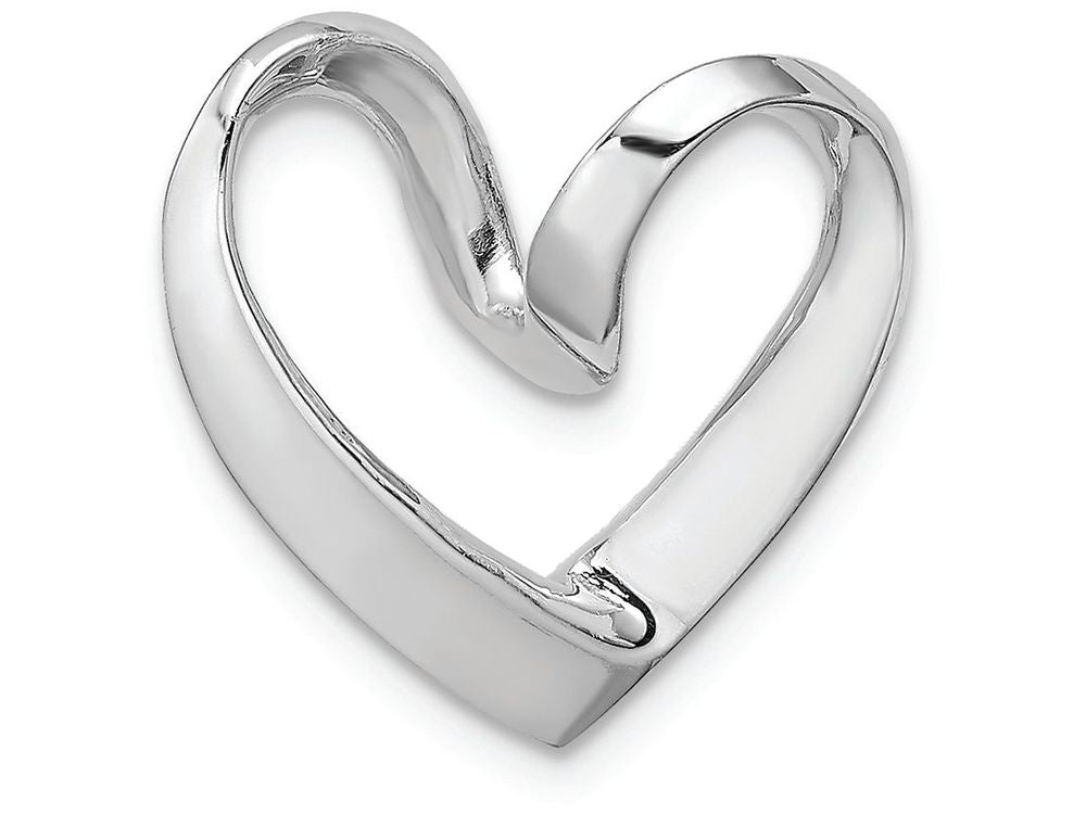 FJC Finejewelers 14k White Gold Mini Heart Slide Polish Open Charm