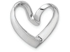 FJC Finejewelers 14k White Gold Mini Heart Slide Polish Open Charm