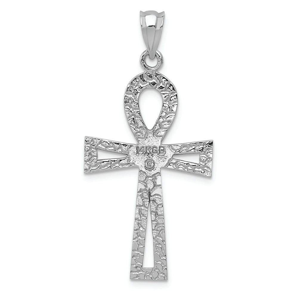 FJC Finejewelers 14k White Gold Ankh Cross Charm