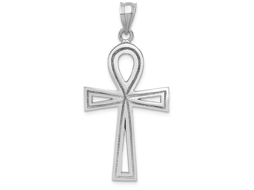 FJC Finejewelers 14k White Gold Ankh Cross Charm