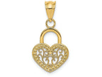 FJC Finejewelers 14k Yellow Gold Filigree Heart Lock Charm
