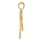 FJC Finejewelers 14k Yellow Gold with Rhodium Bright Cut Key Heart Lock Charm