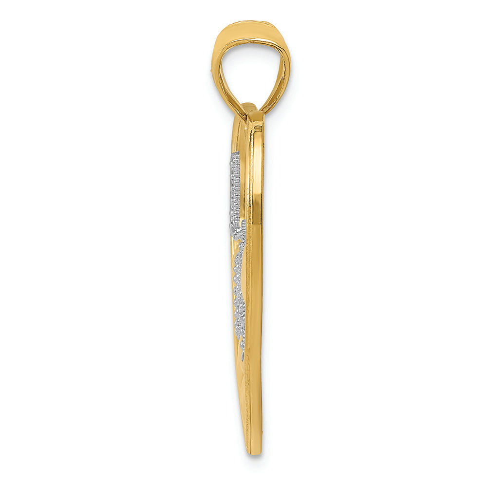 FJC Finejewelers 14k Yellow Gold with Rhodium Love And Floating Hearts Charm