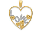 FJC Finejewelers 14k Yellow Gold with Rhodium Love And Floating Hearts Charm