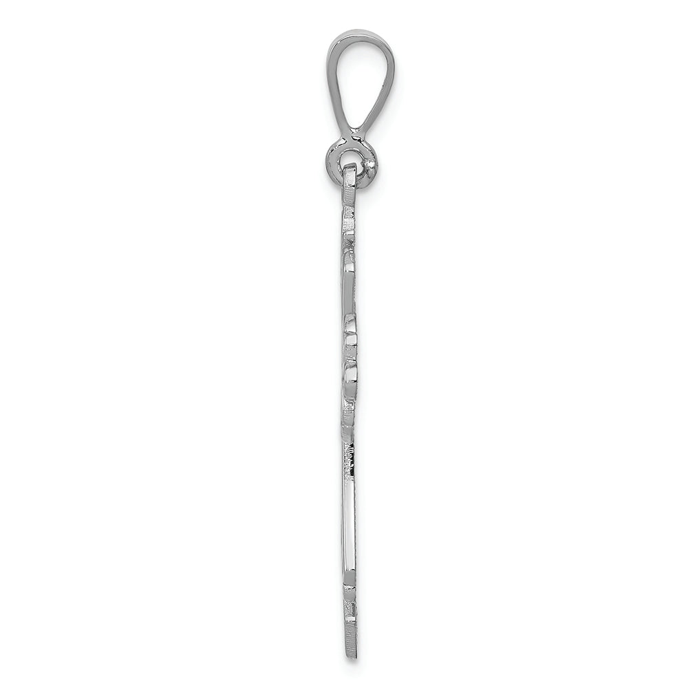 FJC Finejewelers 14k White Gold Fleur De Lis Cross Charm