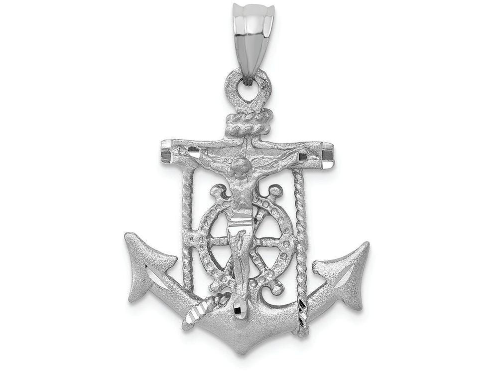 FJC Finejewelers 14k White Gold Mariners Cross Charm