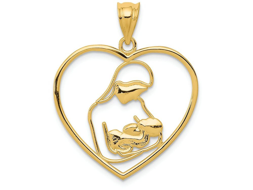 FJC Finejewelers 14k Yellow Gold Mother Child In Heart Charm