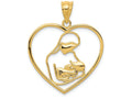 FJC Finejewelers 14k Yellow Gold Mother Child In Heart Charm