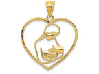FJC Finejewelers 14k Yellow Gold Mother Child In Heart Charm