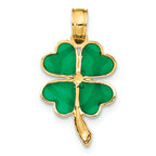 FJC Finejewelers 14k Yellow Gold 4-leaf Clover Enameled Charm