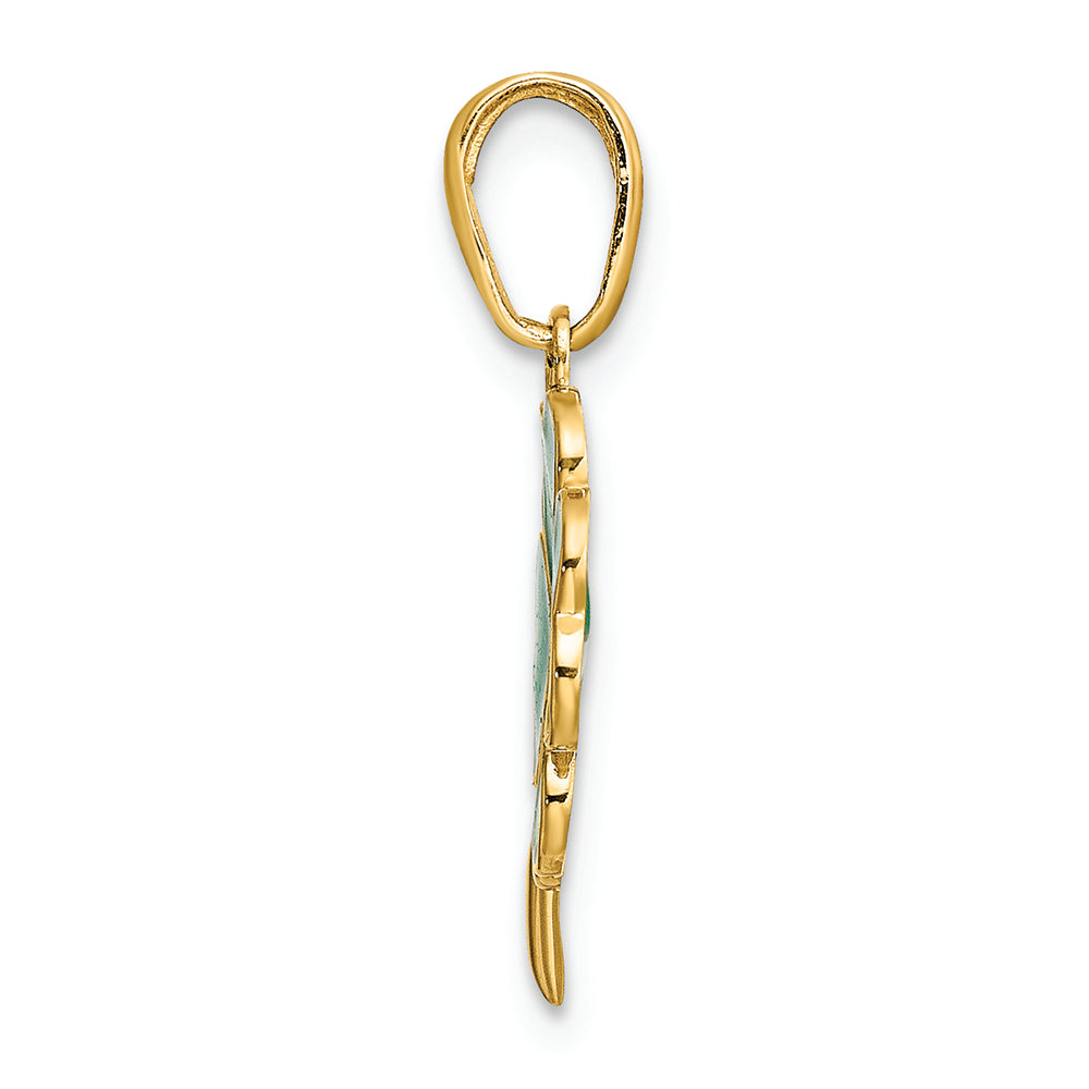 FJC Finejewelers 14k Yellow Gold 4-leaf Clover Enameled Charm