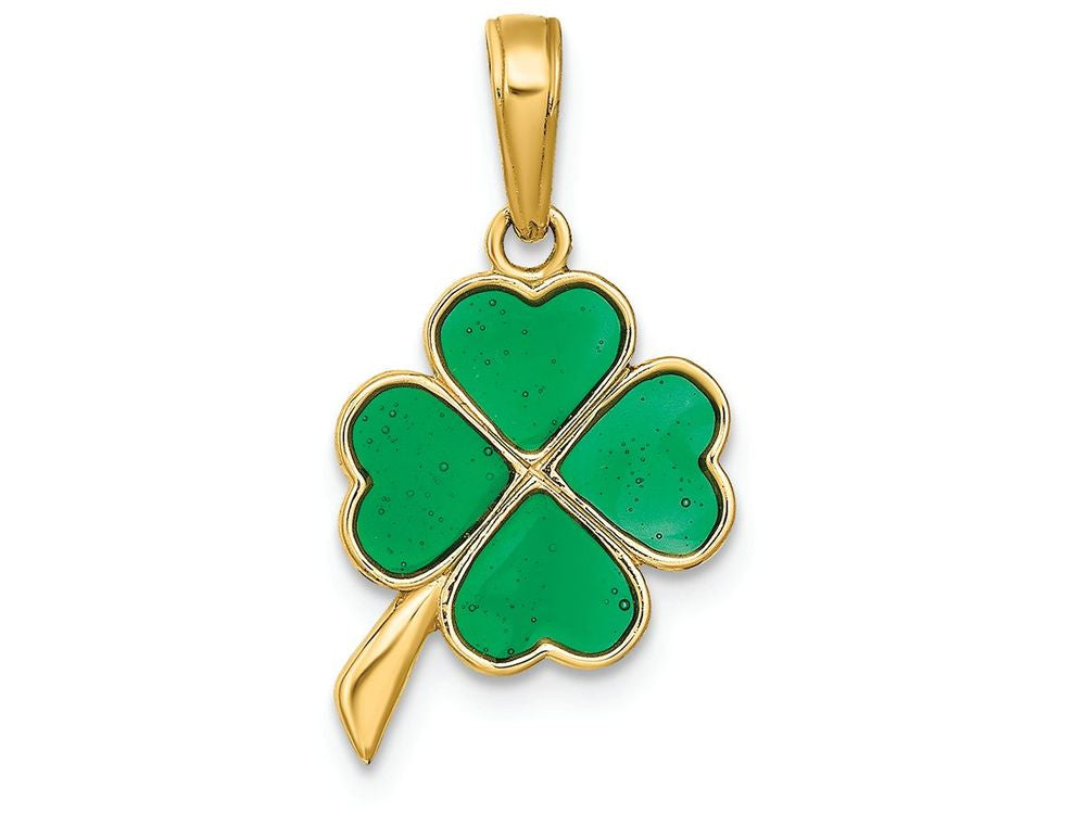 FJC Finejewelers 14k Yellow Gold 4-leaf Clover Enameled Charm