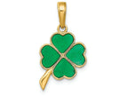 FJC Finejewelers 14k Yellow Gold 4-leaf Clover Enameled Charm