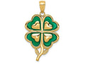 FJC Finejewelers 14k Yellow Gold 4-leaf Clover Charm with Enameled Tips