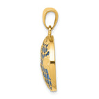 FJC Finejewelers 14k Yellow Gold Blue Enameled Globe Charm